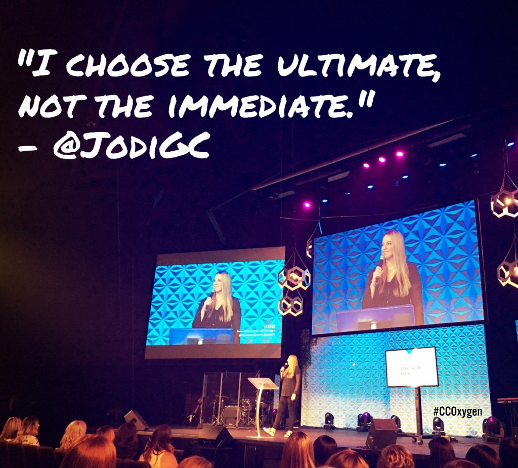 I choose the ultimate, not the immediate. - Jodi Cameron